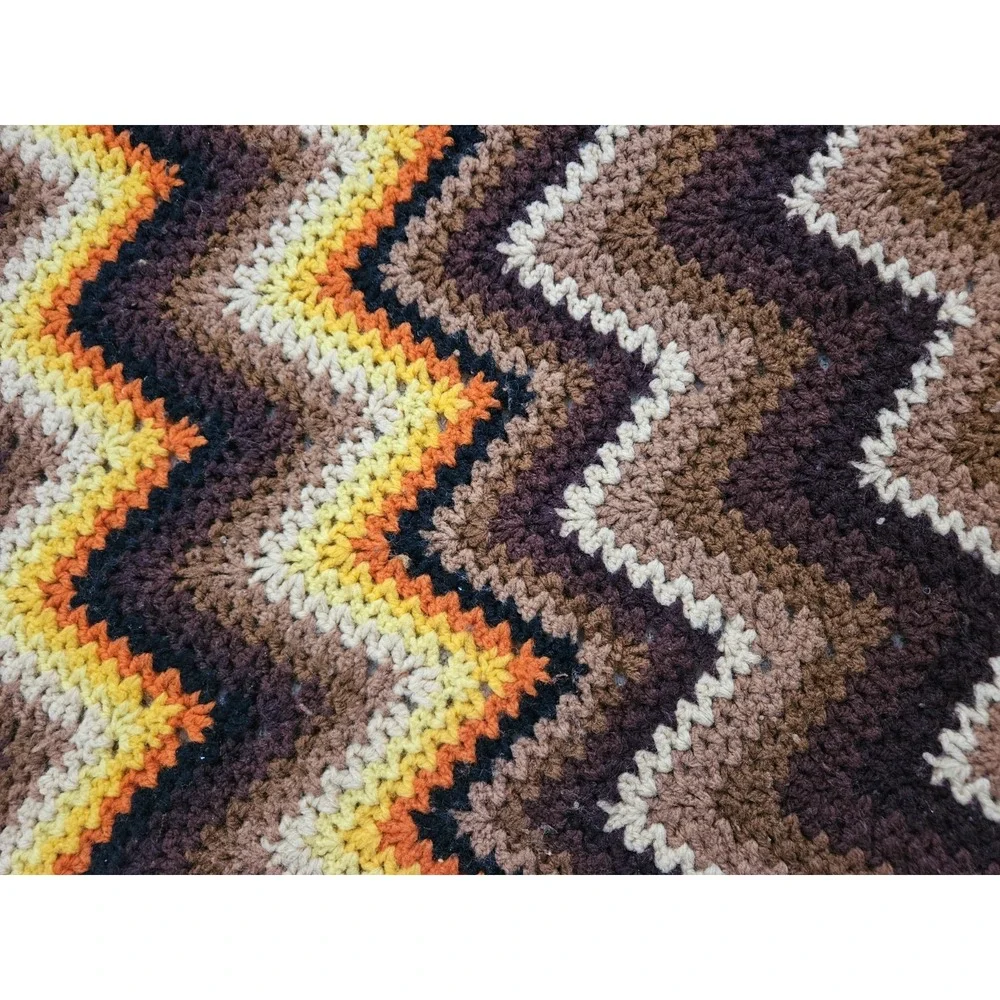 Vintage Grandma's Crochet Afghan Blanket 44